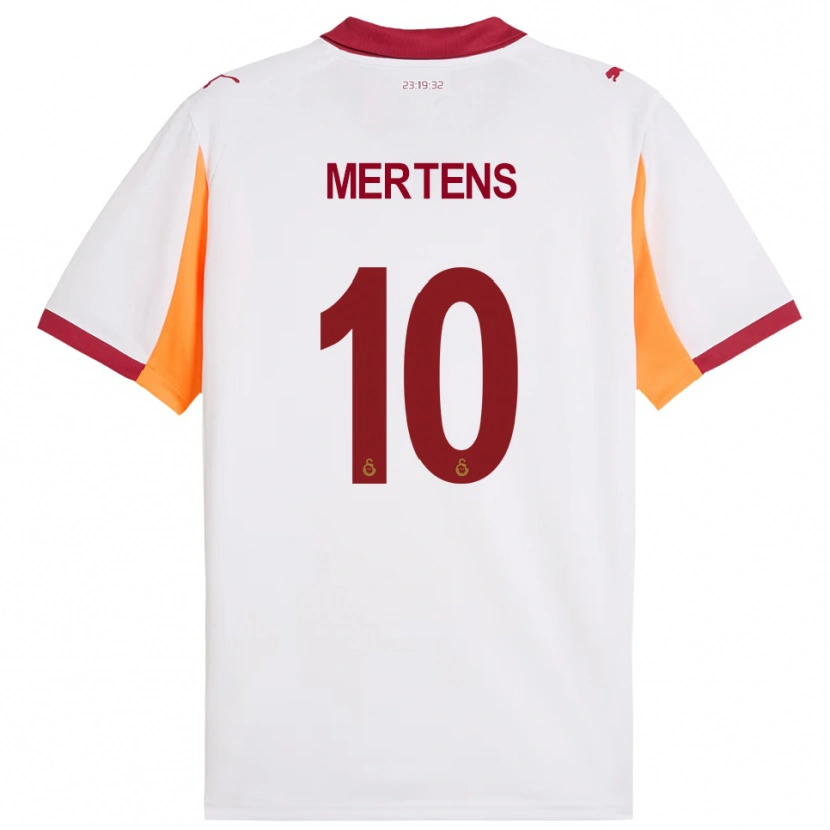 Danxen Kvinnor Dries Mertens #10 Vit Röd Bortatröja Matchtröjor 2025/26 Tröjor T-Tröja