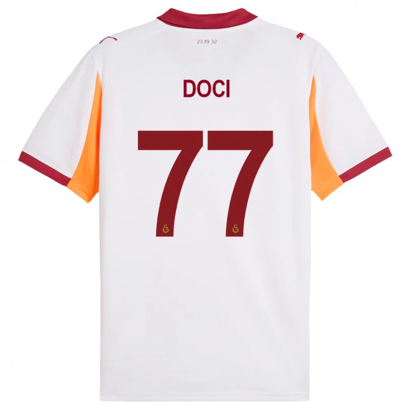 Danxen Kvinnor Megi Doci #77 Vit Röd Bortatröja Matchtröjor 2025/26 Tröjor T-Tröja