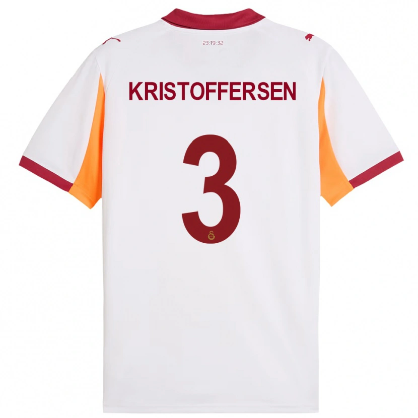 Danxen Kvinnor Ina Kristoffersen #3 Vit Röd Bortatröja Matchtröjor 2025/26 Tröjor T-Tröja