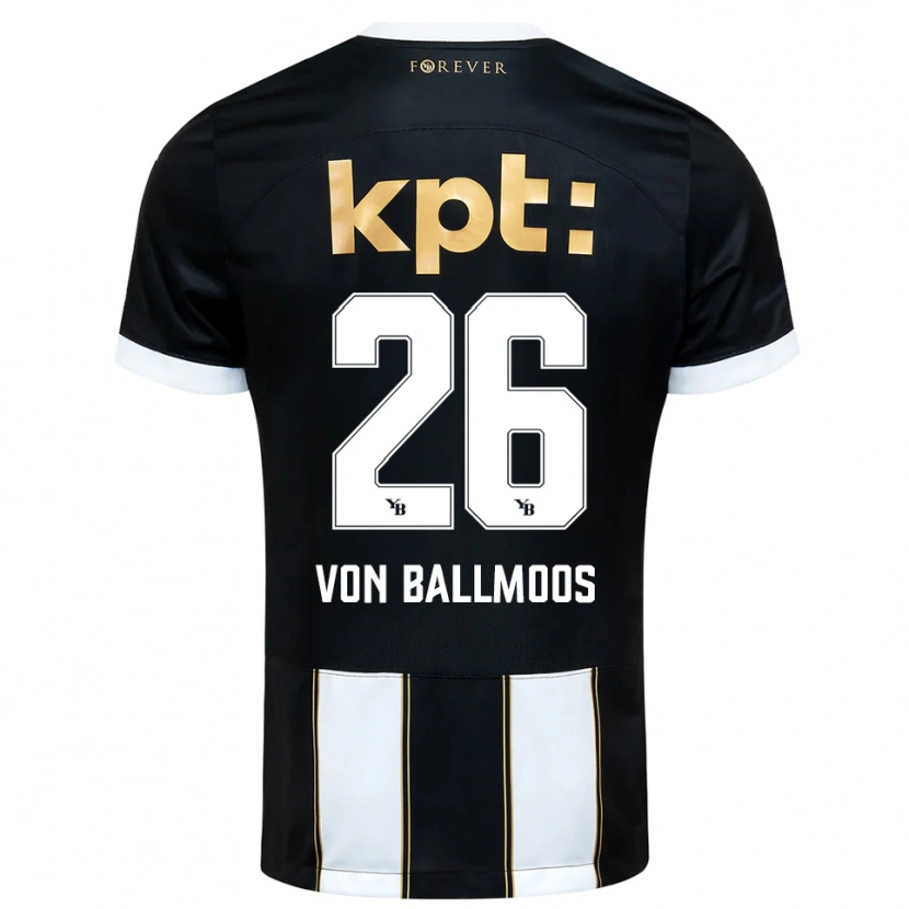 Danxen Kvinnor David Von Ballmoos #26 Svart Vit Bortatröja Matchtröjor 2025/26 Tröjor T-Tröja