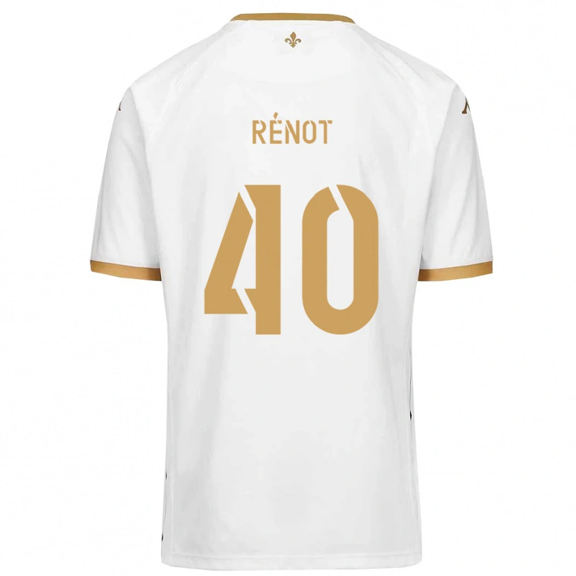 Danxen Kvinnor Sébastien Rénot #40 Vitt Guld Bortatröja Matchtröjor 2025/26 Tröjor T-Tröja