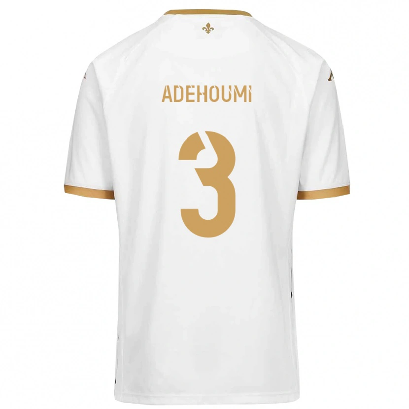 Danxen Kvinnor Deen Adehoumi #3 Vitt Guld Bortatröja Matchtröjor 2025/26 Tröjor T-Tröja