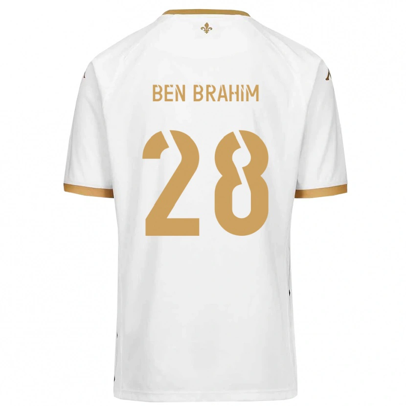 Danxen Kvinnor Samir Ben Brahim #28 Vitt Guld Bortatröja Matchtröjor 2025/26 Tröjor T-Tröja