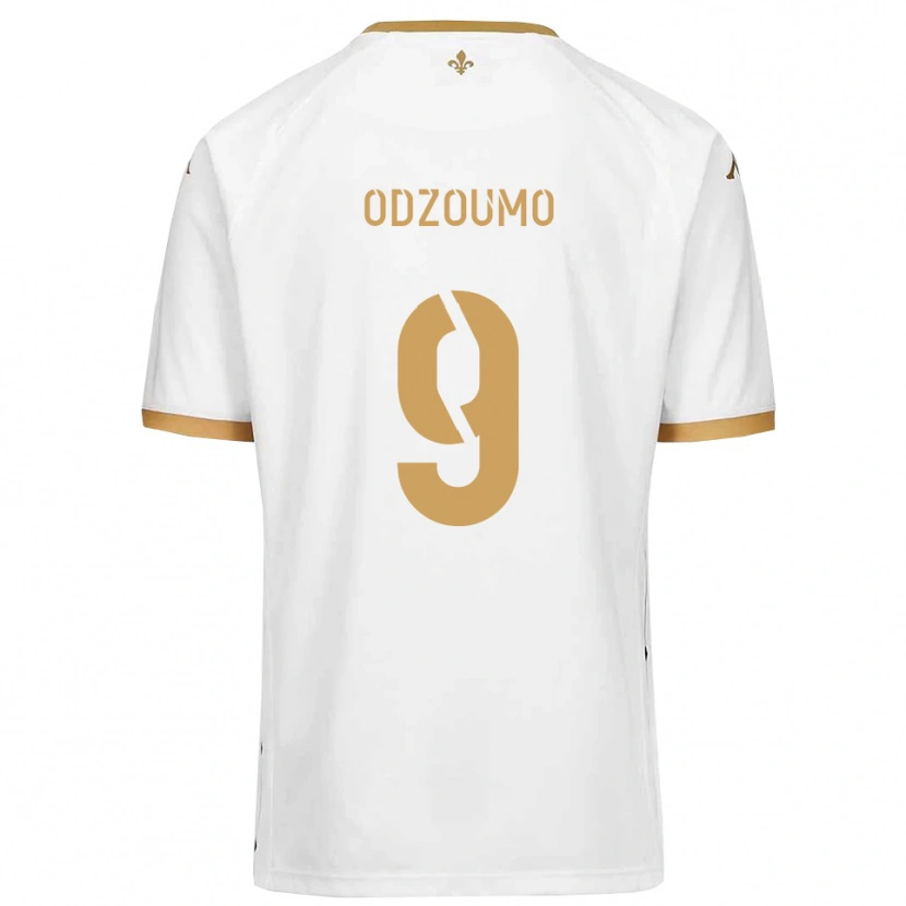 Danxen Kvinnor Cédric Odzoumo #9 Vitt Guld Bortatröja Matchtröjor 2025/26 Tröjor T-Tröja