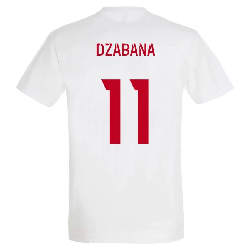 Danxen Kvinnor Alan Dzabana #11 Vitt Rött Gult Bortatröja Matchtröjor 2025/26 Tröjor T-Tröja