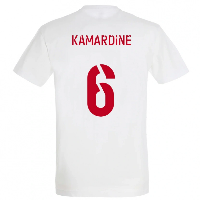 Danxen Kvinnor Mohamed Kamardine #6 Vitt Rött Gult Bortatröja Matchtröjor 2025/26 Tröjor T-Tröja