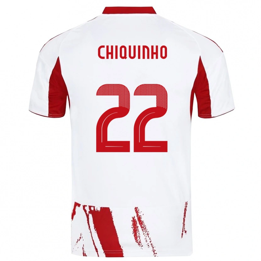 Danxen Kvinnor Chiquinho #22 Vit Röd Bortatröja Matchtröjor 2025/26 Tröjor T-Tröja