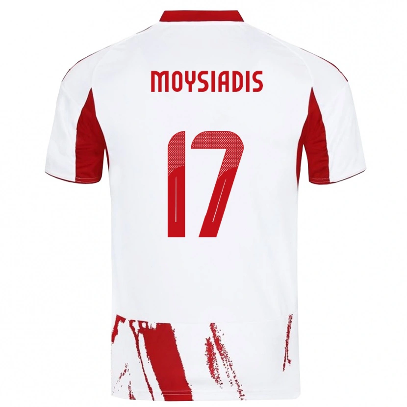 Danxen Kvinnor Alexandros Moysiadis #17 Vit Röd Bortatröja Matchtröjor 2025/26 Tröjor T-Tröja
