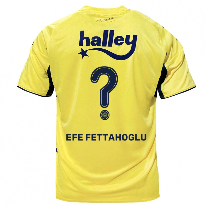 Danxen Kvinnor Adnan Efe Fettahoğlu #0 Gul Marinblå Bortatröja Matchtröjor 2025/26 Tröjor T-Tröja