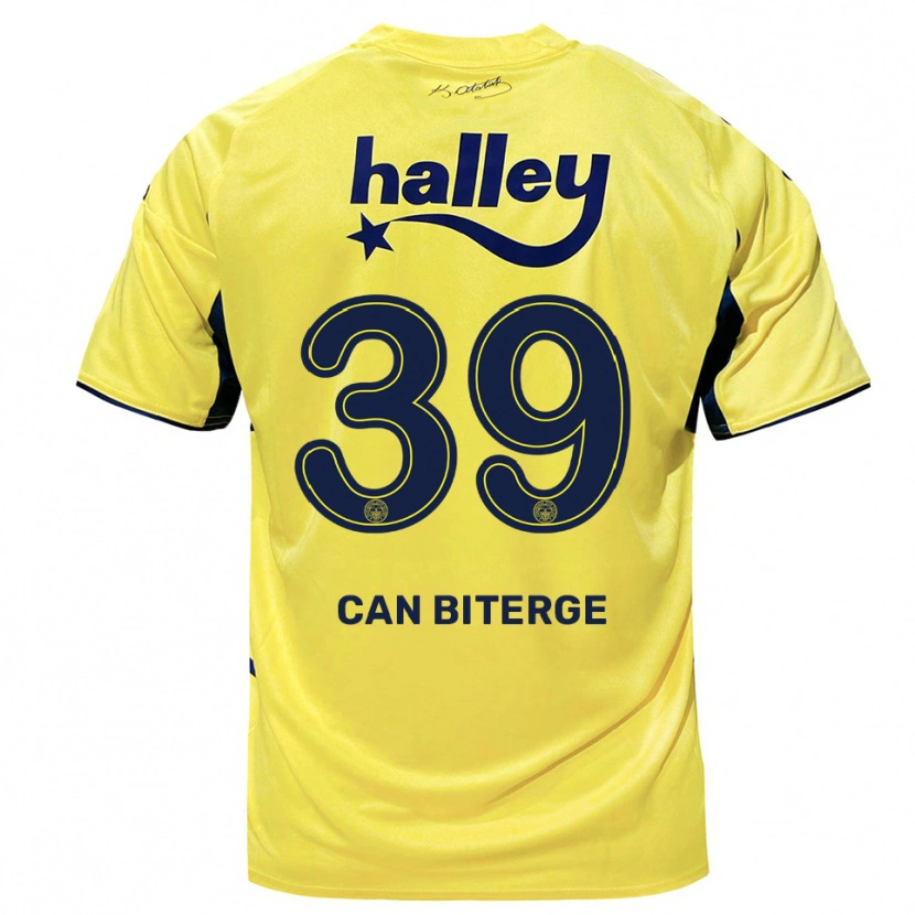 Danxen Kvinnor Engin Can Biterge #39 Gul Marinblå Bortatröja Matchtröjor 2025/26 Tröjor T-Tröja