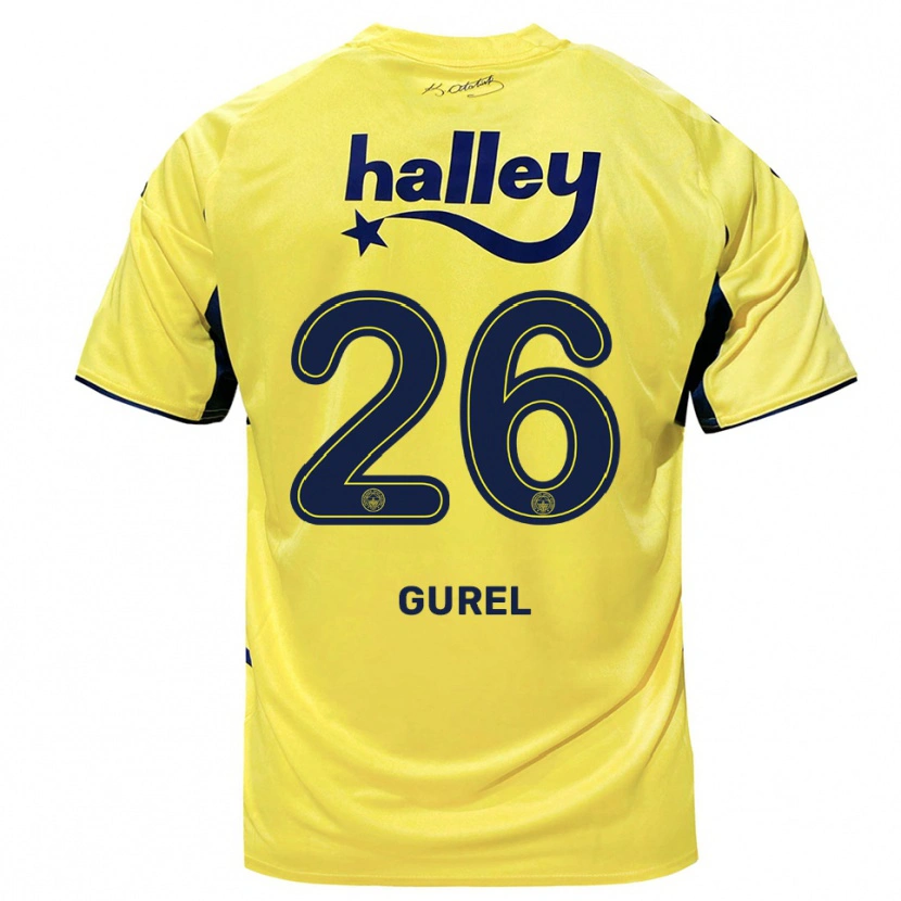 Danxen Kvinnor Cansu Gürel #26 Gul Marinblå Bortatröja Matchtröjor 2025/26 Tröjor T-Tröja
