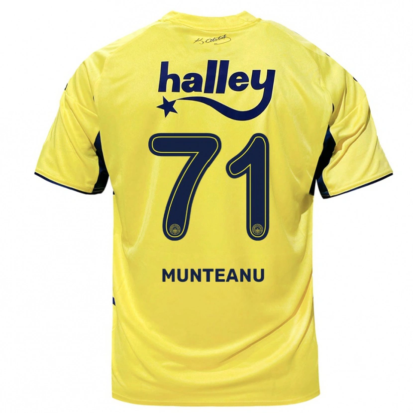 Danxen Kvinnor Natalia Munteanu #71 Gul Marinblå Bortatröja Matchtröjor 2025/26 Tröjor T-Tröja