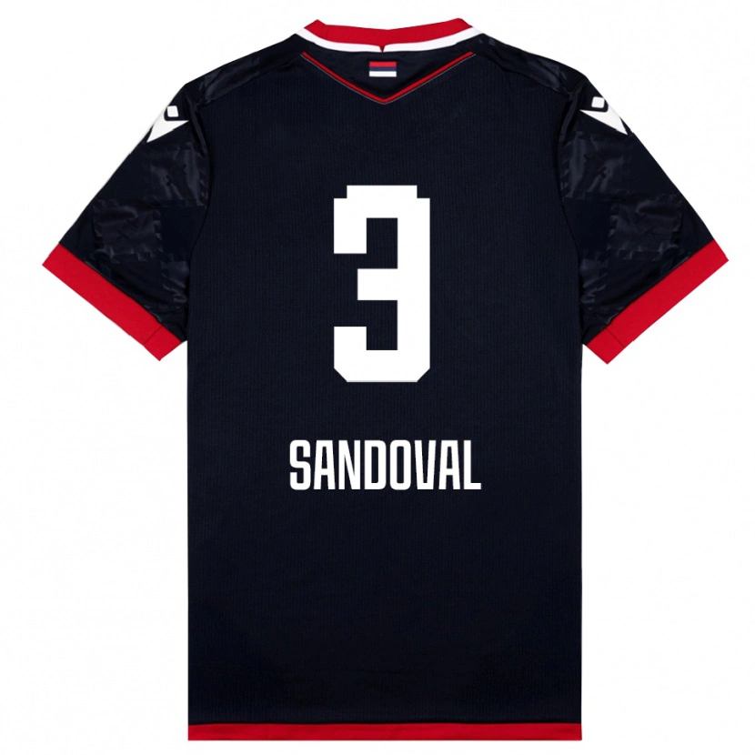 Danxen Kvinnor Keimer Sandoval #3 Svart Röd Bortatröja Matchtröjor 2025/26 Tröjor T-Tröja