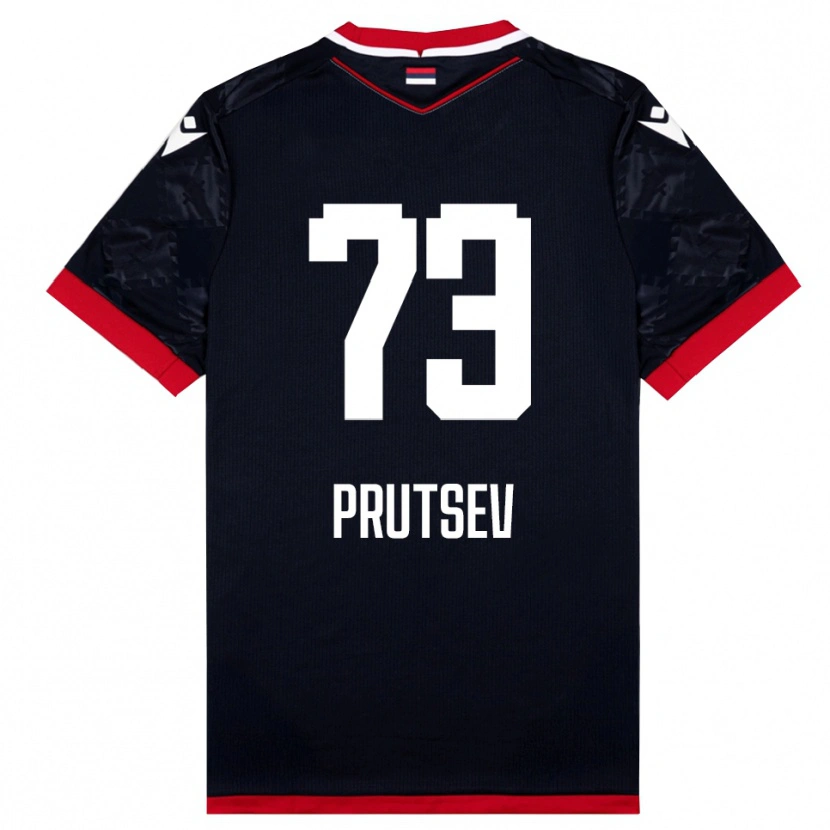 Danxen Kvinnor Egor Prutsev #73 Svart Röd Bortatröja Matchtröjor 2025/26 Tröjor T-Tröja