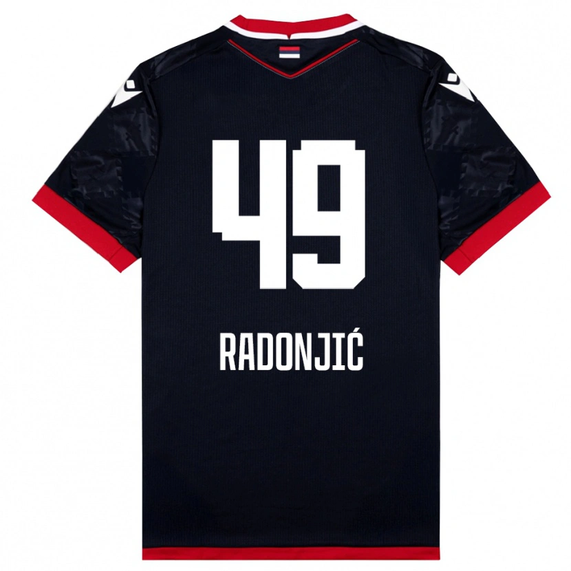 Danxen Kvinnor Nemanja Radonjić #49 Svart Röd Bortatröja Matchtröjor 2025/26 Tröjor T-Tröja
