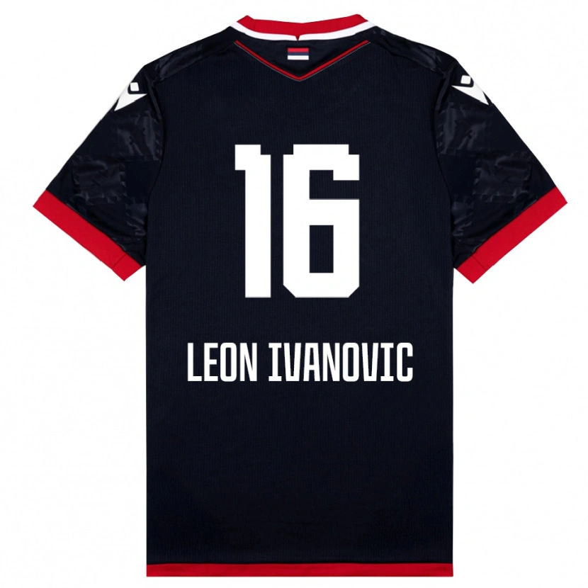 Danxen Kvinnor Leon Ivanovic #16 Svart Röd Bortatröja Matchtröjor 2025/26 Tröjor T-Tröja