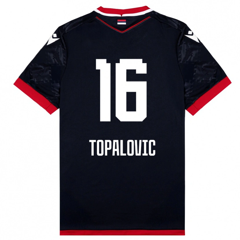 Danxen Kvinnor Todor Topalovic #16 Svart Röd Bortatröja Matchtröjor 2025/26 Tröjor T-Tröja