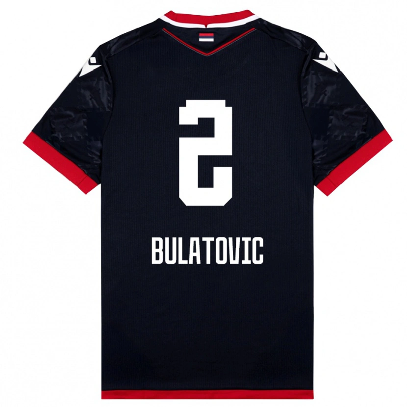 Danxen Kvinnor Danilo Bulatovic #2 Svart Röd Bortatröja Matchtröjor 2025/26 Tröjor T-Tröja