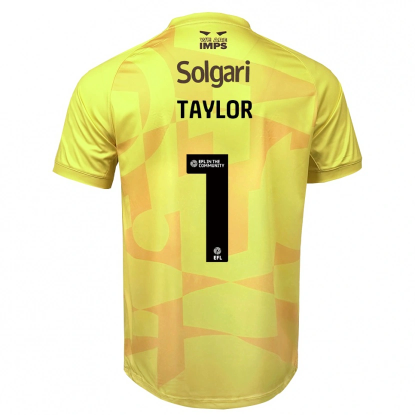 Danxen Barn Jaden Taylor #1 Gul Svart Målvaktströja 2025/26 T-tröja