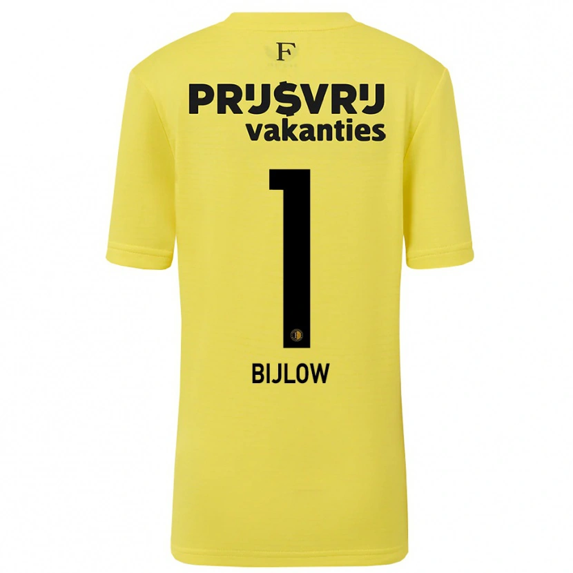 Danxen Barn Justin Bijlow #1 Gul Svart Målvaktströja 2025/26 T-tröja