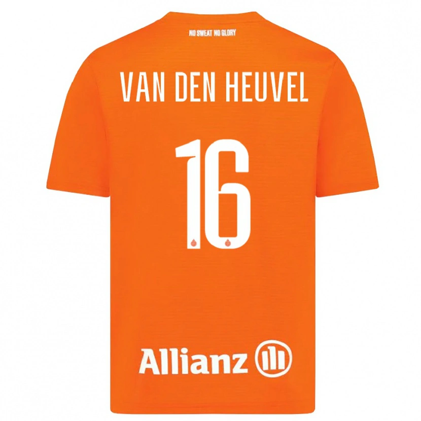 Danxen Barn Dani van den Heuvel #16 Orange Vit Målvaktströja 2025/26 T-tröja