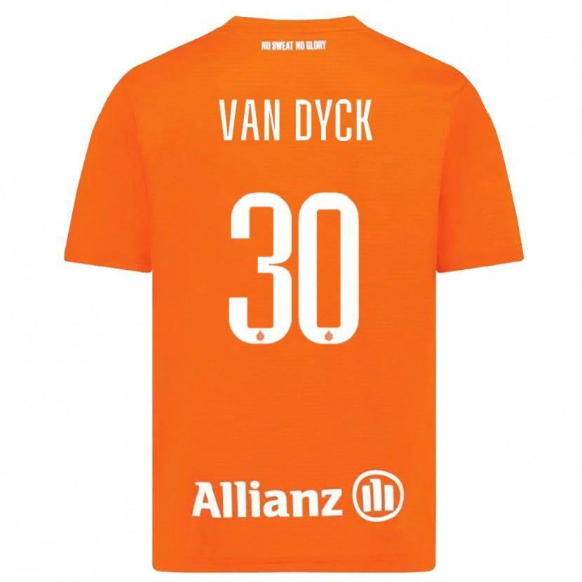 Danxen Barn Nell Van Dyck #30 Orange Vit Målvaktströja 2025/26 T-tröja