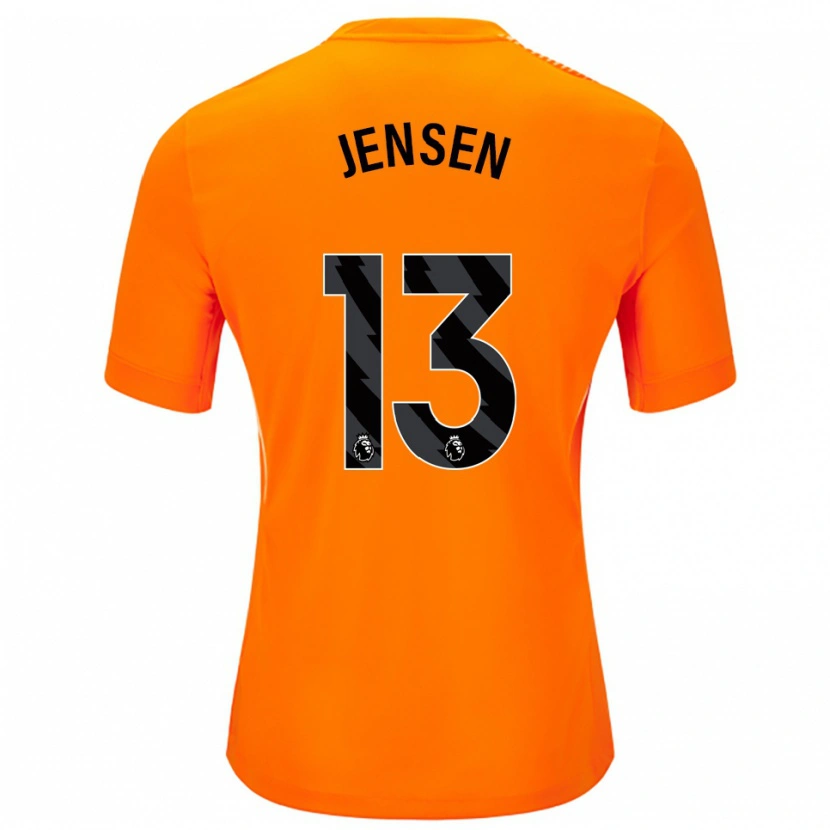 Danxen Barn Sebastian Jensen #13 Orange Svart Målvaktströja 2025/26 T-tröja