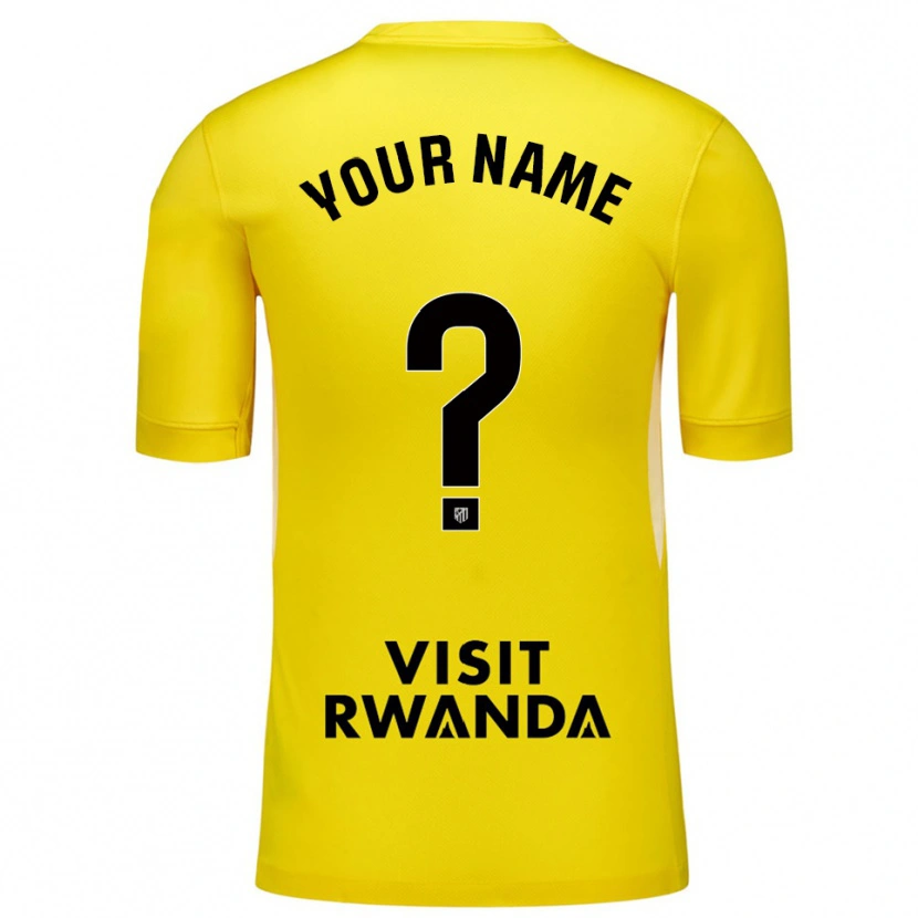 Danxen Barn Atletico Madrid Gul Svart Målvaktströja 2025/26 T-tröja