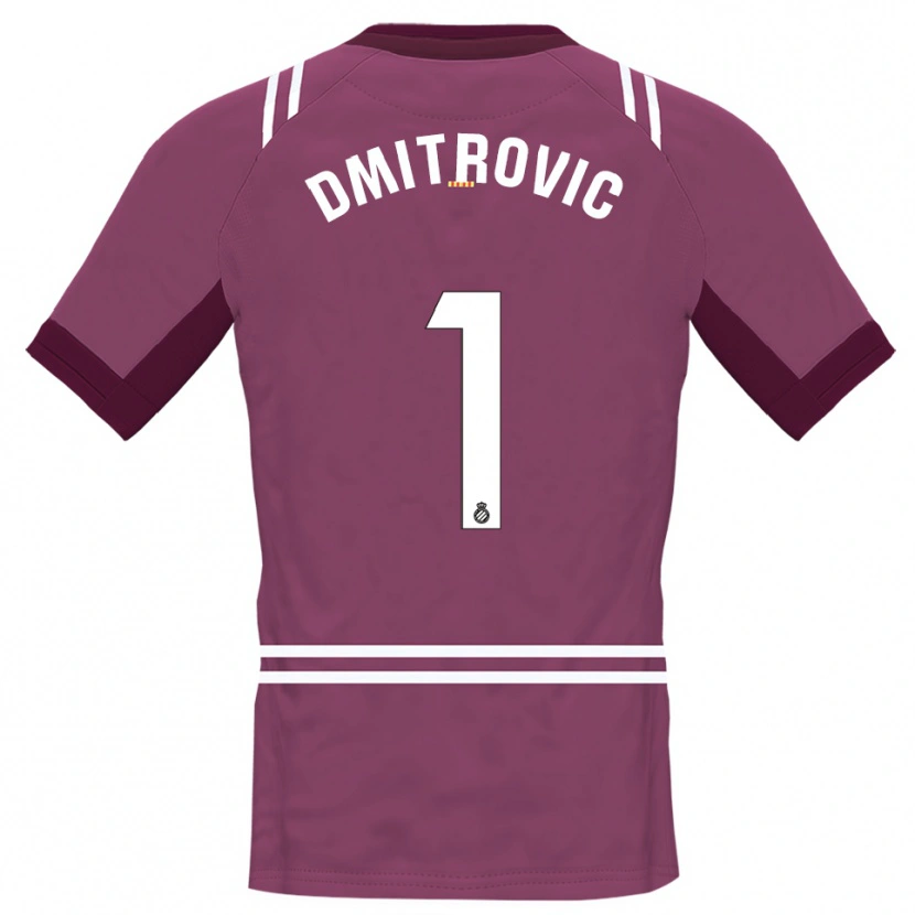 Danxen Barn Marko Dmitrovic #1 Burgundy Vit Målvaktströja 2025/26 T-tröja