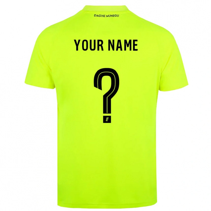 Danxen Barn AS Monaco Fluorescerande Grön Svart Målvaktströja 2025/26 T-tröja