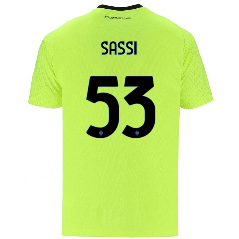Danxen Barn Jacopo Sassi #53 Gul Grön Röd Målvaktströja 2025/26 T-tröja