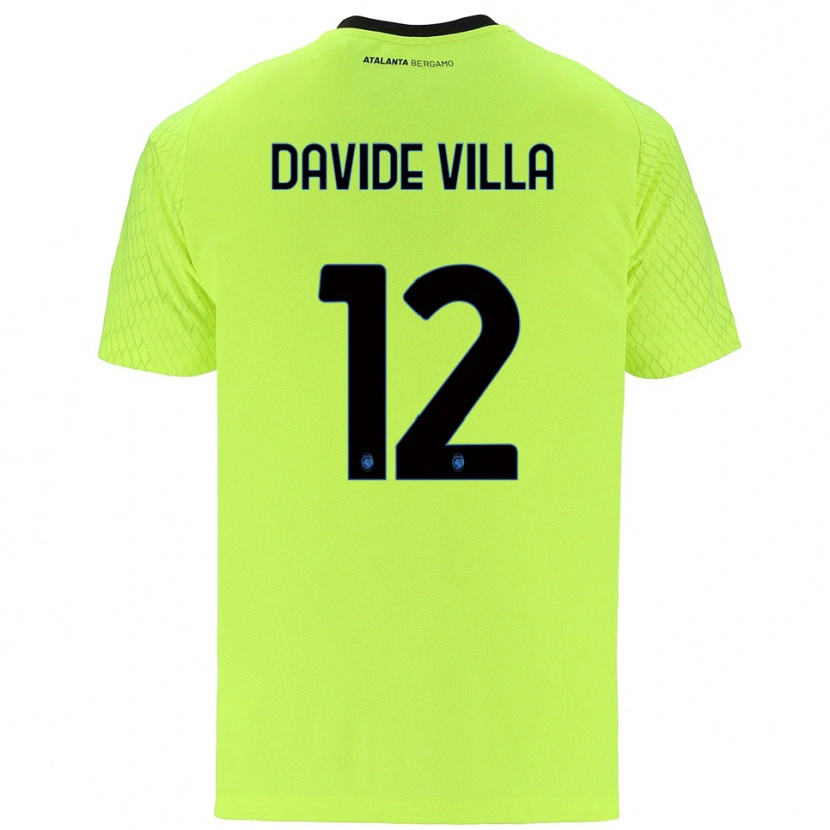 Danxen Barn Matteo Davide Villa #12 Gul Grön Röd Målvaktströja 2025/26 T-tröja