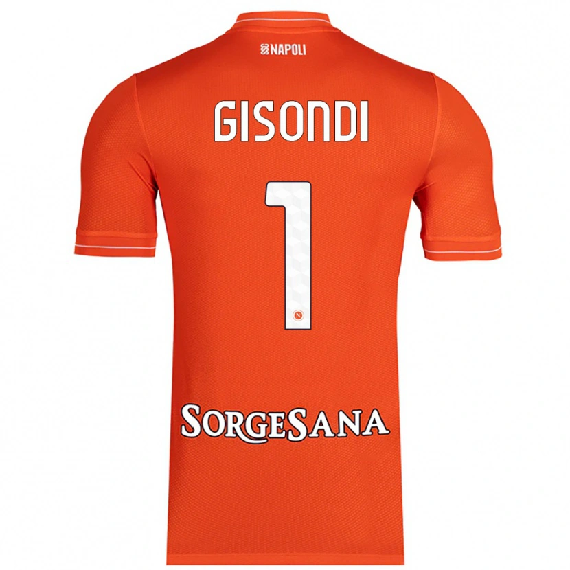 Danxen Barn Francesco Gisondi #1 Orange Röd Vit Målvaktströja 2025/26 T-tröja