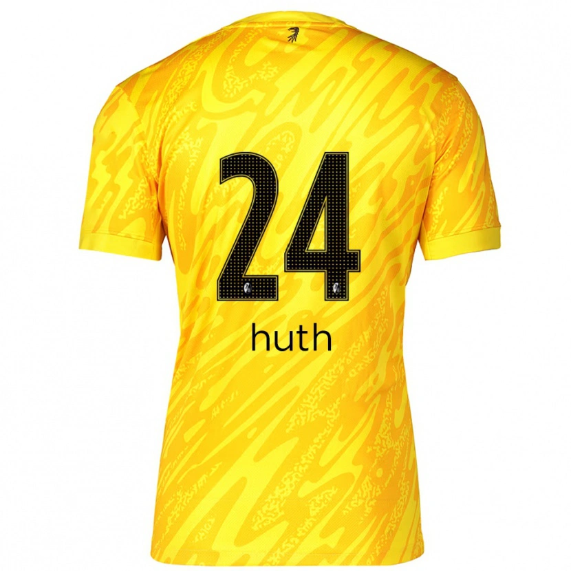Danxen Barn Jannik Huth #24 Gul Svart Målvaktströja 2025/26 T-tröja