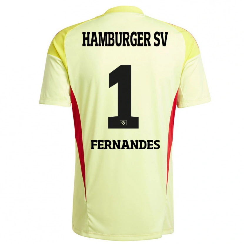 Danxen Barn Daniel Heuer Fernandes #1 Gul Svart Röd Målvaktströja 2025/26 T-tröja