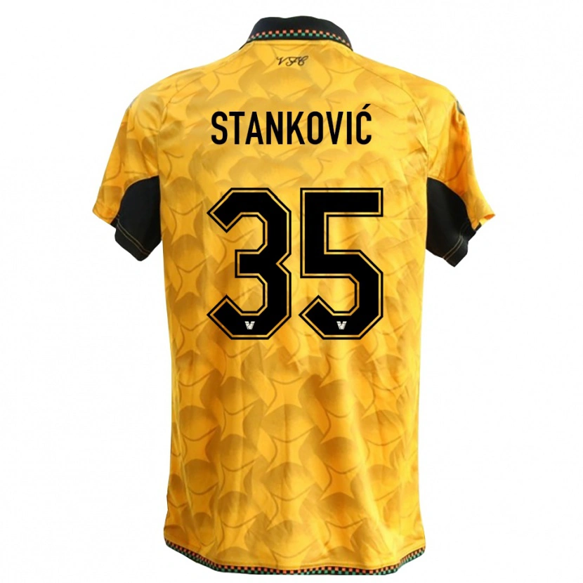 Danxen Barn Filip Stanković #35 Gul Svart Målvaktströja 2025/26 T-tröja