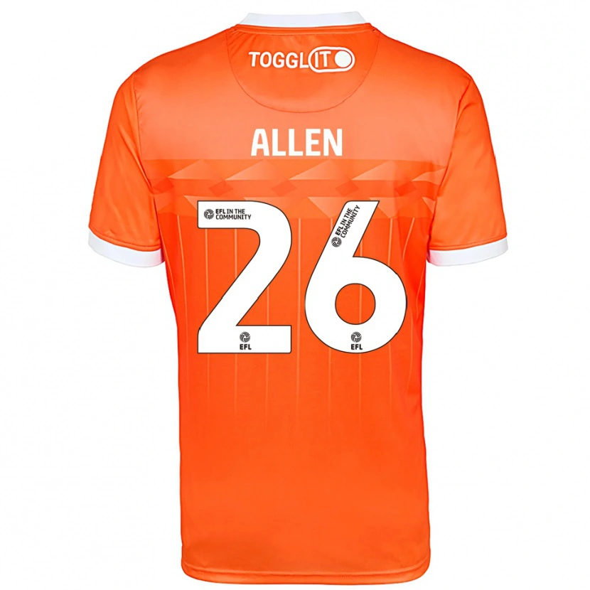 Danxen Barn Lauren Allen #26 Orange Vit Målvaktströja 2025/26 T-tröja