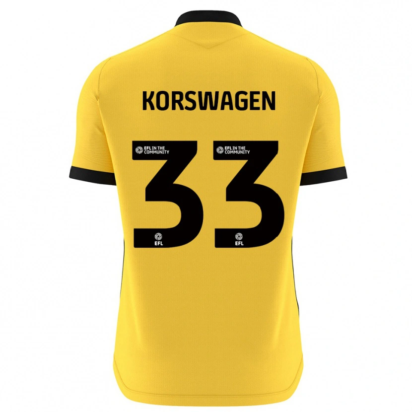 Danxen Barn Mattijis Korswagen #33 Gul Svart Målvaktströja 2025/26 T-tröja
