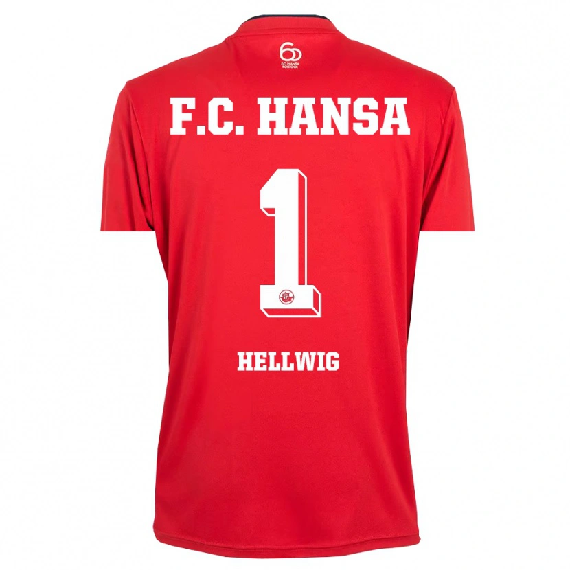 Danxen Barn Merle Hellwig #1 Röd Vit Målvaktströja 2025/26 T-tröja