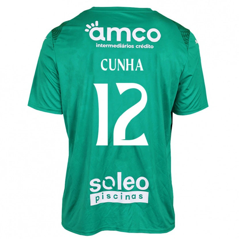 Danxen Barn Romário Cunha #12 Grön Vit Målvaktströja 2025/26 T-tröja