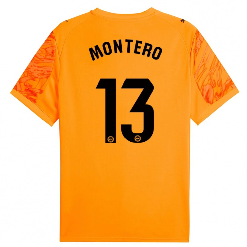 Danxen Barn Rubén Montero #13 Orange Svart Målvaktströja 2025/26 T-tröja