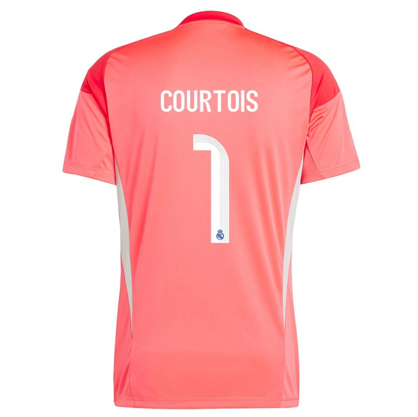Danxen Barn Thibaut Courtois #1 Orange Röd Vit Målvaktströja 2025/26 T-tröja
