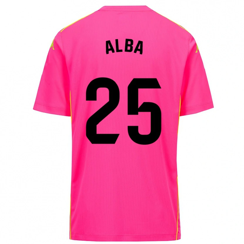 Danxen Barn Alba Acebes Rodríguez #25 Djup Rosa Svart Målvaktströja 2025/26 T-tröja