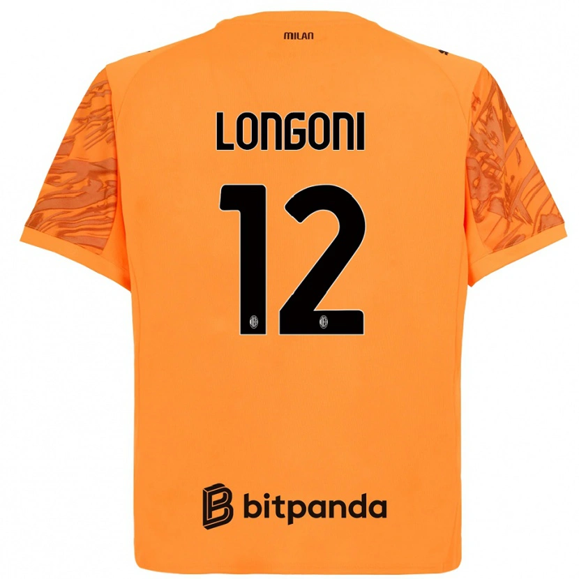 Danxen Barn Alessandro Longoni #12 Orange Gul Svart Målvaktströja 2025/26 T-tröja