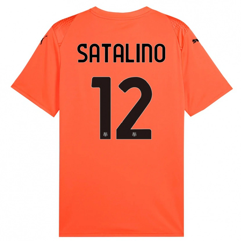 Danxen Barn Giacomo Satalino #12 Orange Svart Målvaktströja 2025/26 T-tröja
