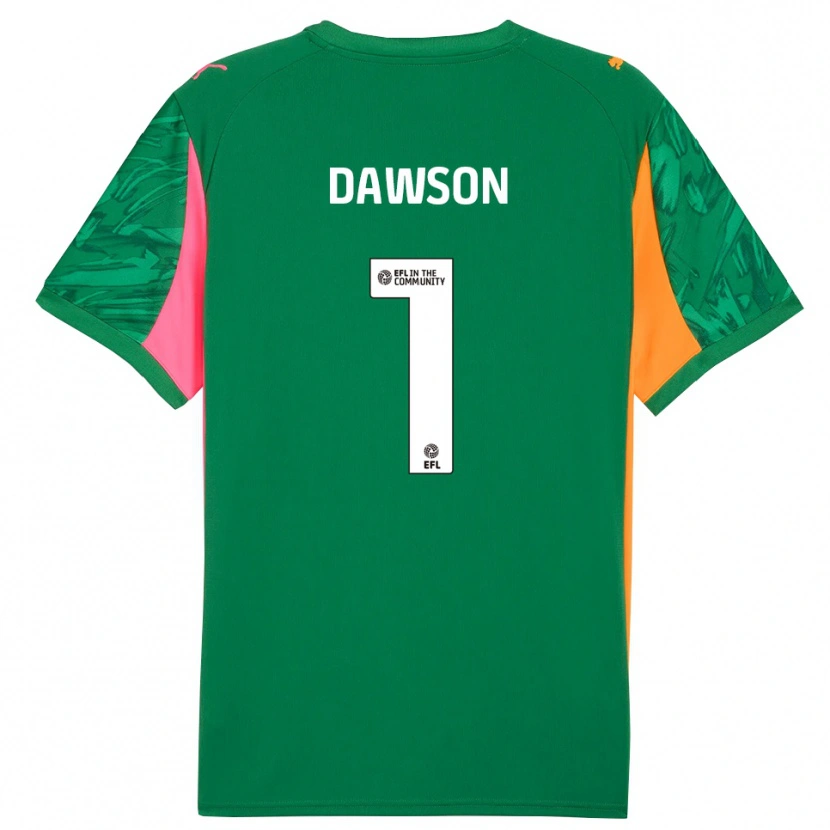 Danxen Barn Cameron Dawson #1 Grön Orange Rosa Målvaktströja 2025/26 T-tröja