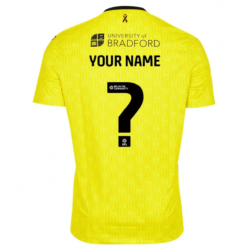 Danxen Barn Bradford City Gul Svart Målvaktströja 2025/26 T-tröja