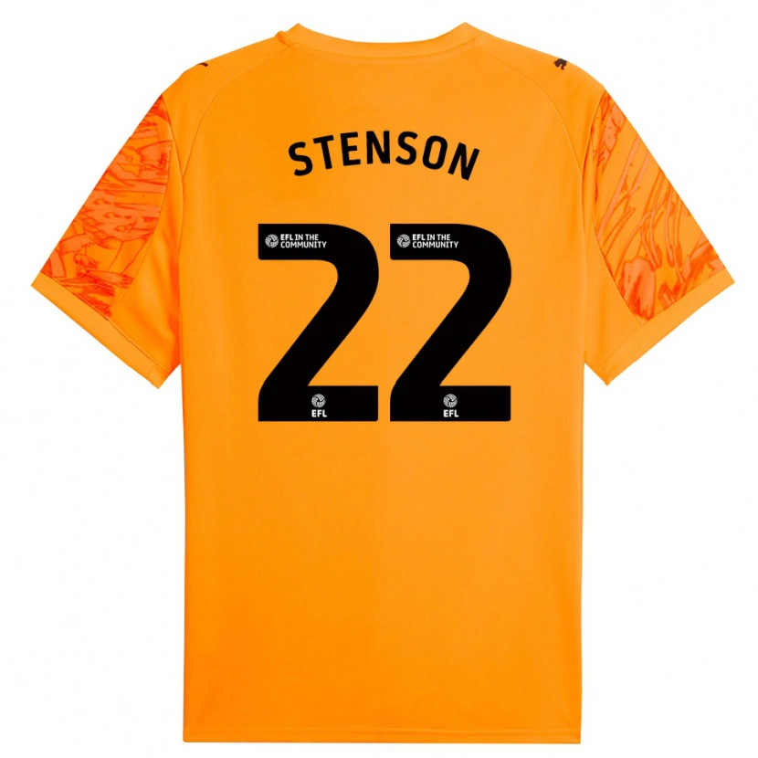 Danxen Barn Fran Stenson #22 Orange Svart Målvaktströja 2025/26 T-tröja
