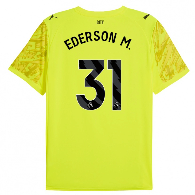 Danxen Barn Ederson #31 Gul Orange Svart Målvaktströja 2025/26 T-tröja
