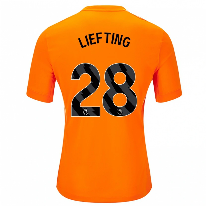 Danxen Barn Femke Liefting #28 Orange Svart Målvaktströja 2025/26 T-tröja